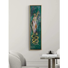 Simurg Sanatevi Terazi ve Kılıç Yağlı Boya Tablosu - Tuval Üzerine El Yapımı - 28 x 120 cm