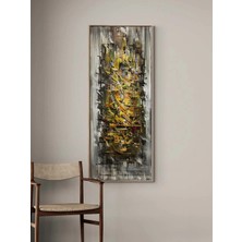 Simurg Sanatevi Düşlerin Akışı Yağlı Boya Tablosu - Tuval Üzerine El Yapımı - 60 x 150 cm