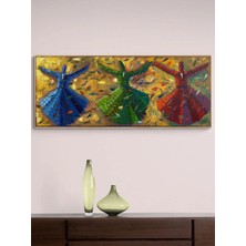 Simurg Sanatevi Sema’da Zaman Durur Yağlı Boya Tablosu - Tuval Üzerine El Yapımı - 150 x 60 cm