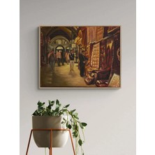 Simurg Sanatevi Halı Çarşısı Yağlı Boya Tablosu - Tuval Üzerine El Yapımı - 80 x 60 cm