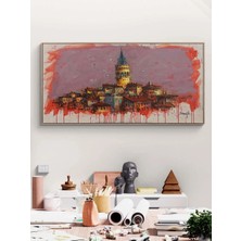 Simurg Sanatevi Rüzgâr Galata’da Durur Yağlı Boya Tablosu - Tuval Üzerine El Yapımı - 160 x 80 cm