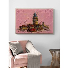 Simurg Sanatevi Düşlerde Galata Kulesi Yağlı Boya Tablosu - Tuval Üzerine El Yapımı - 90 x 60 cm
