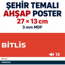 212toyzz Bitlis 13 Dekoratif Şehir Plaka Retro Tablo Mdf Ahşap Tablo Sokak Tabelası Hediyelik 27X13CM
