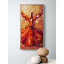 Simurg Sanatevi Semazen Sükuneti Yağlı Boya Tablosu - Tuval Üzerine El Yapımı - 20 x 40 cm