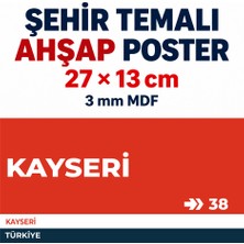 212toyzz KAYSERI38 Dekoratif Şehir Plaka Retro Tablo Mdf Ahşap Tablo Sokak Tabelası Hediyelik 27X13CM