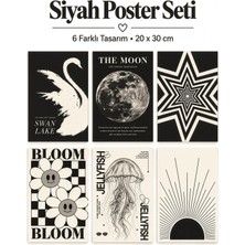 212toyzz 6'lı Siyah Temalı Estetik Ahşap Duvar Dekoru 20X30 cm Modern Mutfak,salon,kafe Dekorasyonu Seti