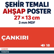 212toyzz Çankırı 18 Dekoratif Şehir Plaka Retro Tablo Mdf Ahşap Tablo Sokak Tabelası Hediyelik 27X13CM