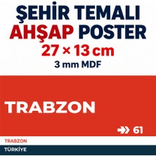 212toyzz Trabzon 61 Dekoratif Şehir Plaka Retro Tablo Mdf Ahşap Tablo Sokak Tabelası Hediyelik 27X13CM