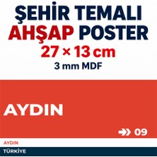 212toyzz Aydın 09 Dekoratif Şehir Plaka Retro Tablo Mdf Ahşap Tablo Sokak Tabelası Hediyelik 27X13CM