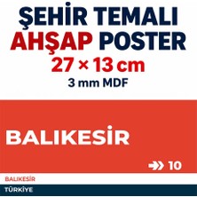212toyzz Balıkesir 10 Dekoratif Şehir Plaka Retro Tablo Mdf Ahşap Tablo Sokak Tabelası Hediyelik 27X13CM