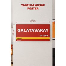 212toyzz Galatasaray Yazılı Ahşap Poster Dekoratif Duvar Tablosu 13X27 cm Poster