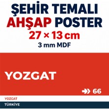 212toyzz Yozgat 66 Dekoratif Şehir Plaka Retro Tablo Mdf Ahşap Tablo Sokak Tabelası Hediyelik 27X13CM