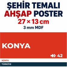 212toyzz Konya 42 Dekoratif Şehir Plaka Retro Tablo Mdf Ahşap Tablo Sokak Tabelası Hediyelik 27X13CM