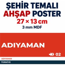212toyzz Adıyama 02 Dekoratif Şehir Plaka Retro Tablo Mdf Ahşap Tablo Sokak Tabelası Hediyelik 27X13CM