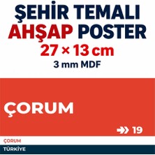 212toyzz Çorum 19 Dekoratif Şehir Plaka Retro Tablo Mdf Ahşap Tablo Sokak Tabelası Hediyelik 27X13CM