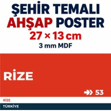 212toyzz Rize 53 Dekoratif Şehir Plaka Retro Tablo Mdf Ahşap Tablo Sokak Tabelası Hediyelik 27X13CM