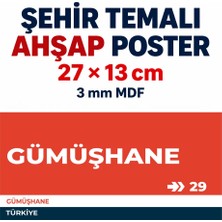 212toyzz Gümüşhane 29 Dekoratif Şehir Plaka Retro Tablo Mdf Ahşap Tablo Sokak Tabelası Hediyelik 27X13CM