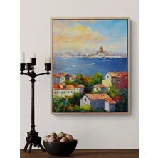 Simurg Sanatevi Boğazın Serin Esintisi Yağlı Boya Tablosu - Tuval Üzerine El Yapımı - 30 x 40 cm