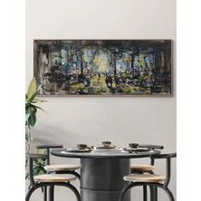 Simurg Sanatevi Çarşıda Zaman Yağlı Boya Tablosu - Tuval Üzerine El Yapımı - 150 x 60 cm