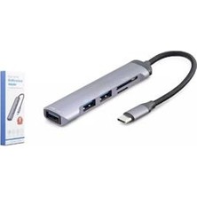 Hadron HDX7039 USB Hub Combo 5ın1 USB Type-C Sd + Tf Card Gri