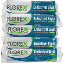 Florex Endüstriyel Büyük Siyah Çöp Torbası 65X80Cm 5Rulo