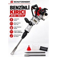 SCHUTZENGER Benzinli Kırıcı 2 Zamanlı 25–50 Joule Beton Kaya Kırma Makinesi Sivri Yassı Uç