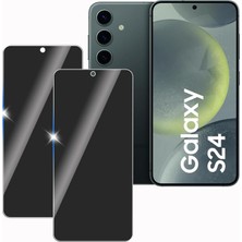 Universal Samsung Galaxy S24 Için Privacy Temperli Cam – Yanlardan Siyah Görünüm, Kavisli Kenar, Parmak Izi Azaltıcı, Ultra Ince 0.3mm, Hassas Kesim