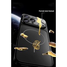 Universal iPhone 14 Pro Ile Uyumlu Mıknatıslı Manyetik Kablosuz Şarj Özellikli Lansman Kılıf, Kamera Korumalı Darbeye Dayanıklı Premium Silikon Kapak Turuncu