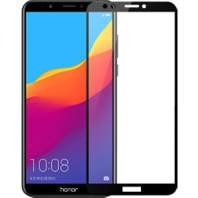 Universal Huawei Y7 2018 Uyumlu Full Kaplayan Temperli 5d Ekran Koruyucu Cam (Siyah)