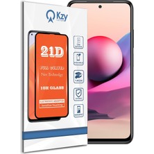 Universal Xiaomi Redmi Note 10S ile Uyumlu Tam Kaplayan 21D Temperli Ekran Koruyucu Cam