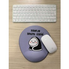 Universal Dobarlan Bıragma Gendini Baskılı Bilek Destekli Oval Mouse Pad (Mavi)