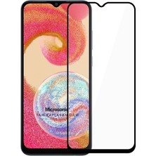 Universal Samsung Galaxy A04E Tam Kaplayan Temperli Cam Ekran Koruyucu Siyah [galaxy A04E ile Uyumlu Ekran Koruyucu]