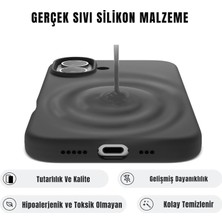 Universal Ahsen Apple iPhone Ile Uyumlu Lansman Telefon Kılıfı Ince Sıvı Silikon 3 Katmanlı Tam Kaplamalı Yumuşak Jel Kauçuk Telefon Kılıfı (Mor, iPhone 16)