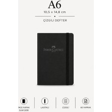 Universal Faber Not Defteri Küçük Boy, Çizgili, 80 Yaprak, Suni Deri (Siyah)