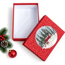 Universal Yılbaşı Hediye Kutusu – 16X11X5 cm Noel Temalı Kapaklı Hediye Kutusu | Dayanıklı Karton, Varak Detaylı Yeni Yıl Hediye Paketi Kutusu Model 1