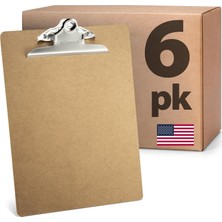 Universal Geri Dönüşümlü Ahşap Panolar, 15,7 cm Klips, 6'lı Paket Pano, Mektup Boyutu (22,5 x 30,5 Cm), Kahverengi (83706)