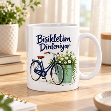 Ulu Pazarlama Bisikletim Dinleniyor Tasarımlı Porselen Kupa - Model 585