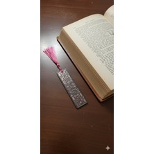 Universal Reçine Kitap Ayracı, Çiçek Desenli, Pembe Püsküllü, Dekoratif Okuma Aksesuarı