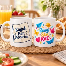 Ulu Pazarlama Renkli Kâğıtlar 2'li Porselen Kupa Seti - Model 601