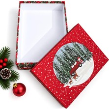Universal Yılbaşı Hediye Kutusu – 36X26X11 cm Noel Temalı Kapaklı Hediye Kutusu | Dayanıklı Karton, Varak Detaylı Yeni Yıl Hediye Paketi Kutusu Model 1