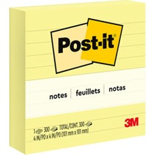 Universal 675YL Haftnotiz Xl-Notes, Çizgili, 100 x 100 Mm, 300 Yaprak, Cam Göbeği, Macenta, Sarı