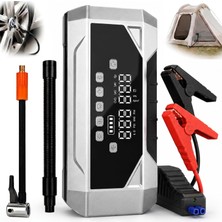 Universal 7in1 Akü Takviyeli Şarjlı Lastik Şişirme Kompresörü 12000MAH Pompa