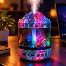 CoverZone Bluetooth Hoparlörlü Rgb LED Işıklı Hava Nemlendirici Dekoratif Volkan Tasarımı | HD006