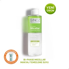 Sinoz Çift Fazlı Micellar Makyaj Temizleme Suyu 200 ml (Göz ve Dudak - Suya Dayanıklı Makyajlar İçin)