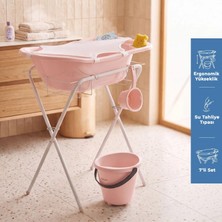 Babyjem Ayaklı Banyo Küvet Seti 7 Parça Pembe
