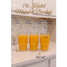 Evyeri 3'lü Borosilikat Cam Bardak Seti Ince Çizgili Şeffaf Su Bardağı Meşrubat Bardağı Modern Cam Bardak Takımı 7X12 cm