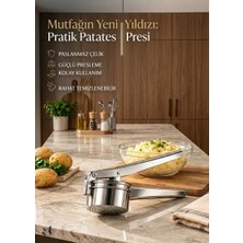 Lorend Paslanmaz Çelik Patates Ezme Aleti Büyük Hazneli Patates Püre Yapıcı Premium Seri