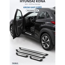 Trobus Hyundai Kona 2018 ve Sonrası Uyumlu Krom Kapı Eşiği Paslanmaz Çelik