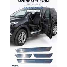 Trobus Hyundai Tucson 2015-2018 Uyumlu Krom Kapı Eşiği Paslanmaz Çelik