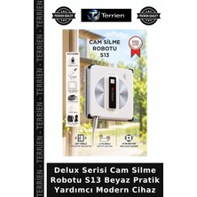 Terrien Delux Serisi Cam Silme Robotu S13 Beyaz Pratik Yardımcı Modern Cihaz